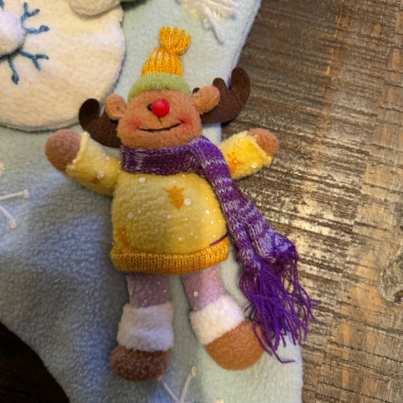 Snowman Christmas Stocking Blue 19.5 x 10 inches - Picture 3 of 5